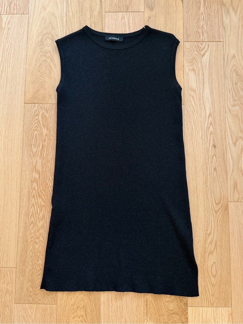 Black Sleeveless Knit Shift Dress